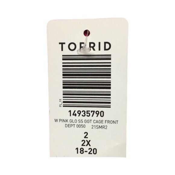 Torrid Women’s Short Sleeve V Neck Georgette Cage Front Flowy Blouse, Size 2X - Picture 10 of 10